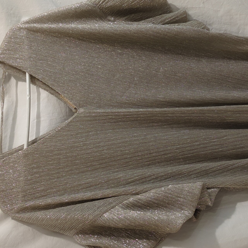 Anthropologie | Vanessa Virginia | Platinum Lightweight Boxy Crinkle Top | XS